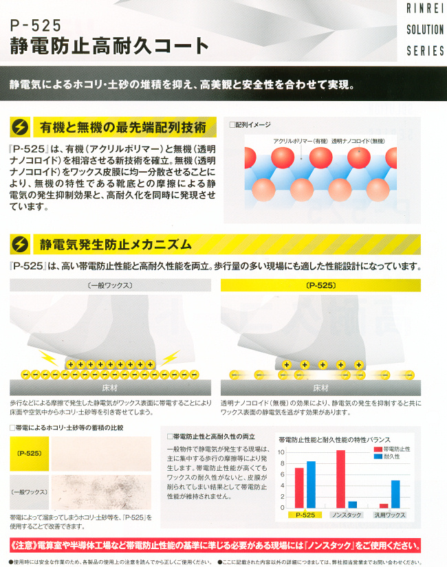 リンレイ : 静電防止高耐久コート P-525