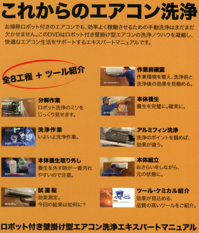 横浜油脂:ロボット付きエアコン洗浄作業DVD(パナソニック編)